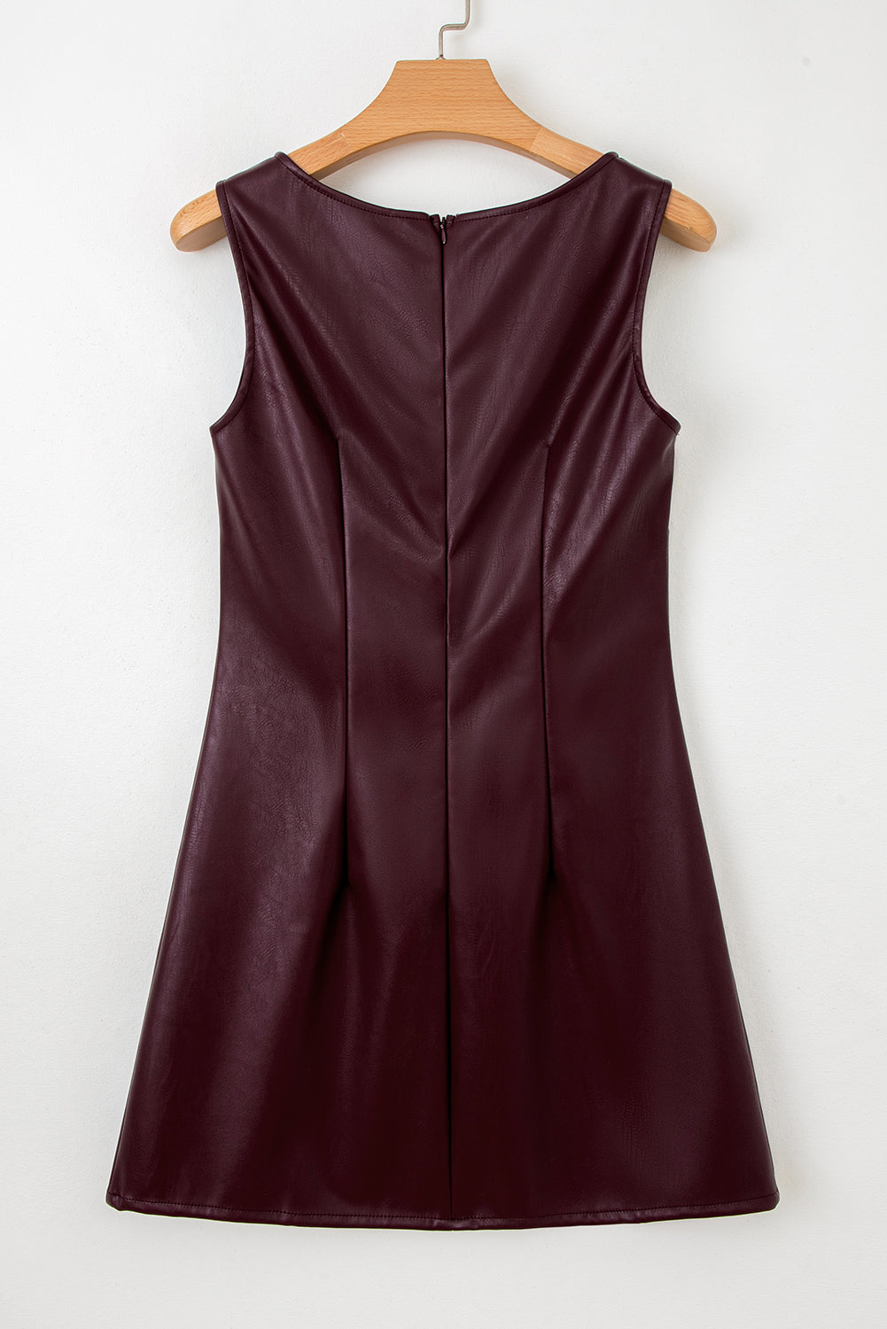 Black Vegan Leather Sleeveless Mini Dress