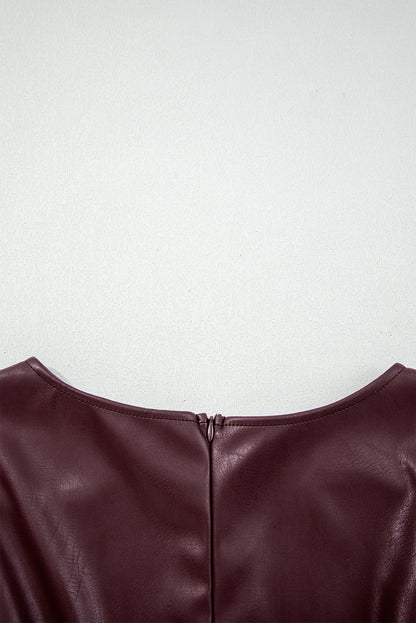Black Vegan Leather Sleeveless Mini Dress