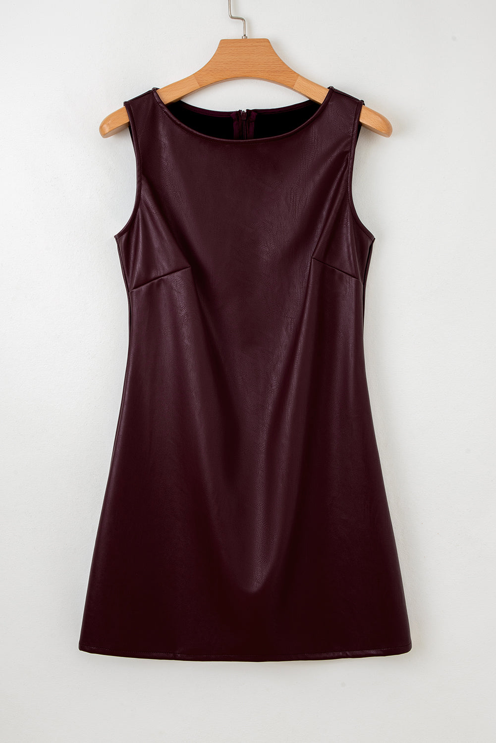 Black Vegan Leather Sleeveless Mini Dress
