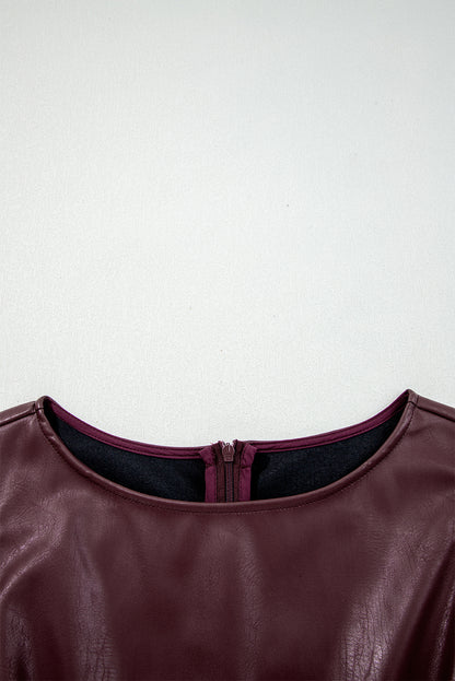 Black Vegan Leather Sleeveless Mini Dress