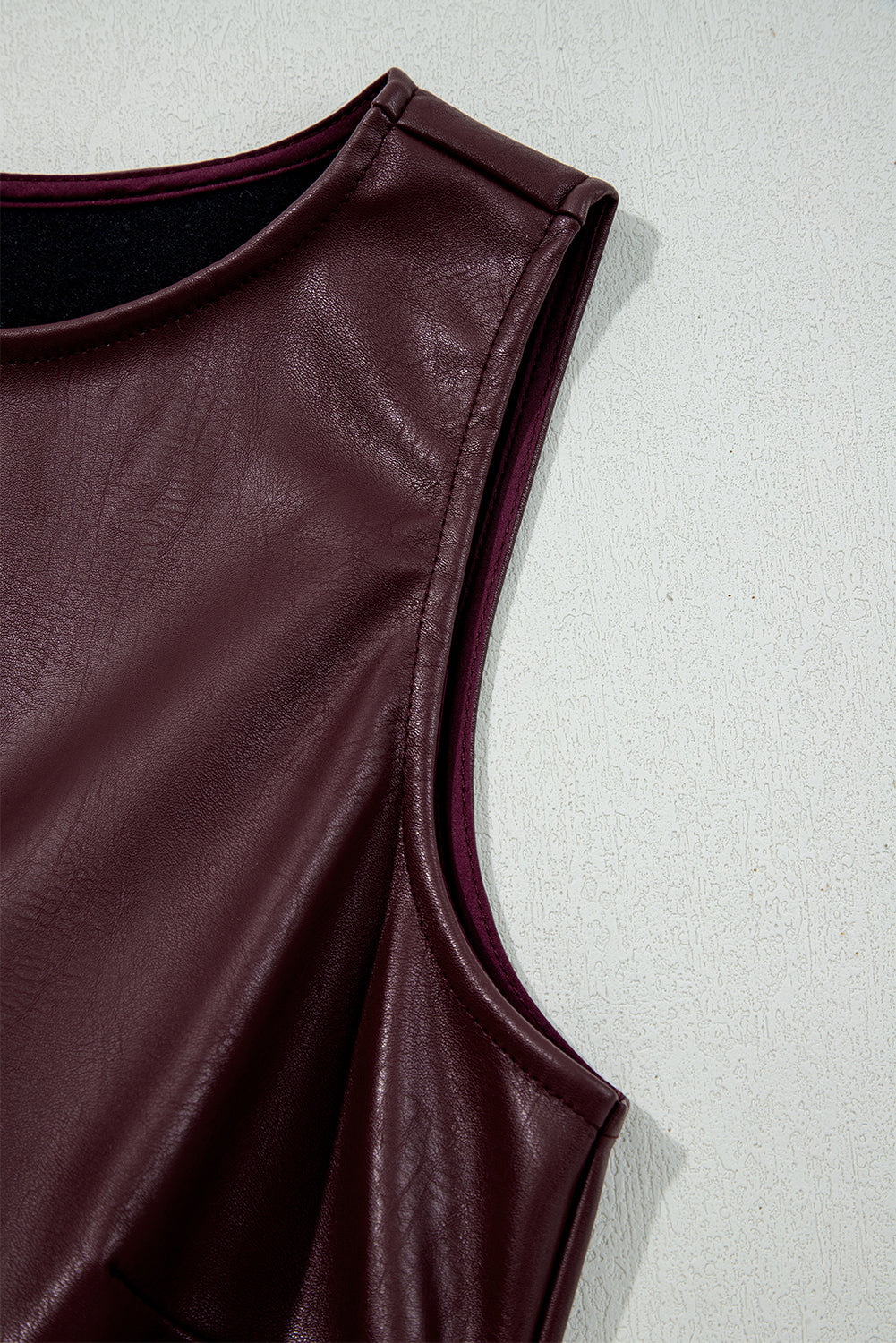 Black Vegan Leather Sleeveless Mini Dress